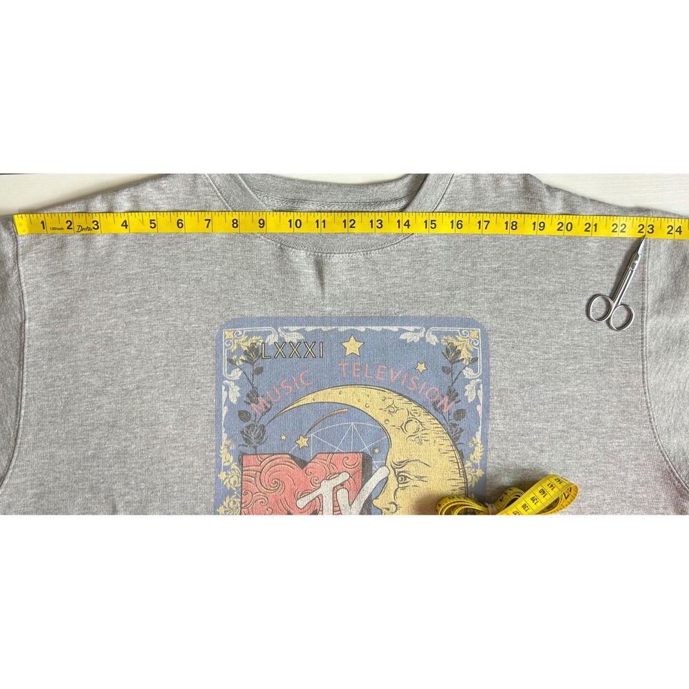 MTV Music Television Celestial Moon Graphic Sweatshirt Gray Zuni ZS9003 2XL - Picture 3 of 9
